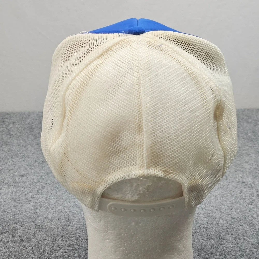 Vintage GE Trucker Hat Blue White Cap Snapback Corporate Logo Cap‎ 80s Made USA